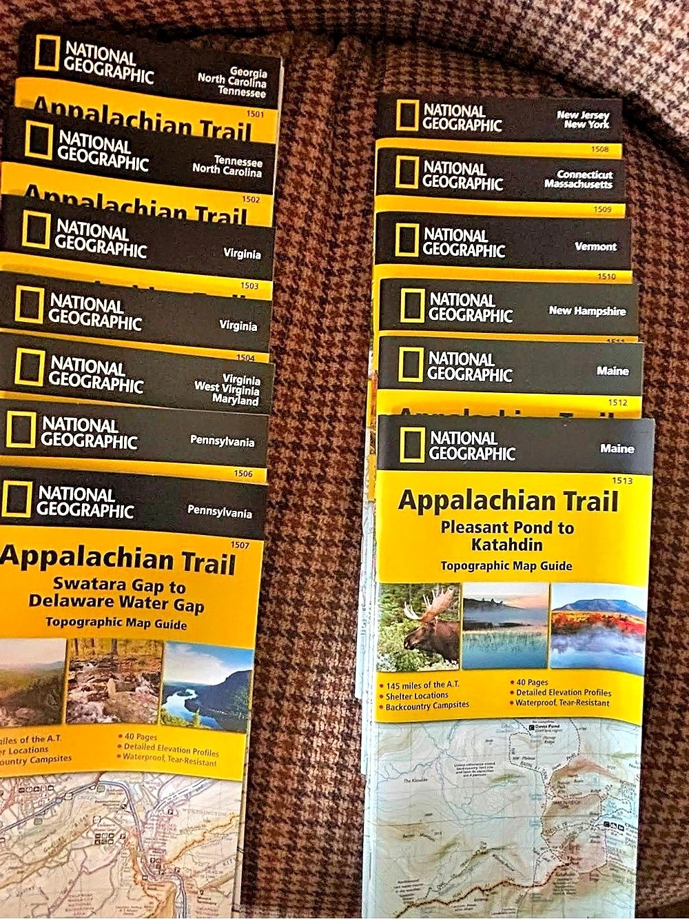 National Geographic Map Collection A Appalachian Trail Maps in Wood Box